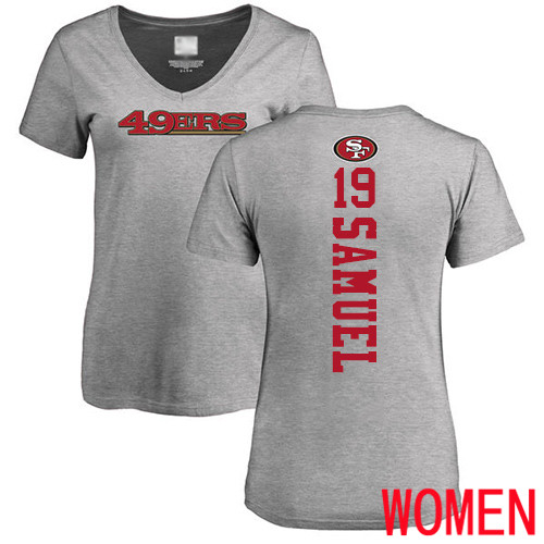 San Francisco 49ers Ash Women Deebo Samuel Backer #19 NFL T Shirt->nfl t-shirts->Sports Accessory